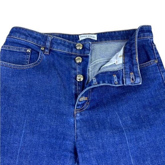 Sonia Rykiel Womens Bootcut Jeans Sz 40 / 31x32 High Rise Button Closure Luxury - Picture 5 of 16